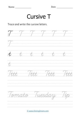 how do you do a capital T in cursive